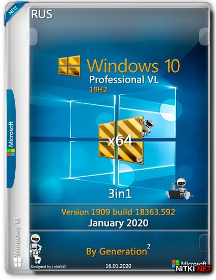 Windows 10 Pro VL x64 19H2.18363.592 3in1 OEM Jan2020 by Generation2 (RUS)